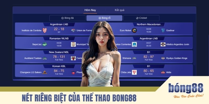 Nét riêng biệt của thể thao BONG88